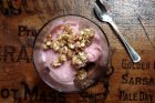 strawberry banana ice milk + breakfast sundaes