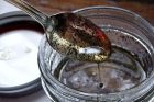 vanilla bean syrup + homemade yogurt