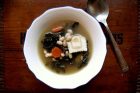 kale, white bean & ravioli soup