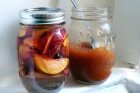 maple syrup poached peaches
