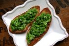 sweet pea & parmesan crostini