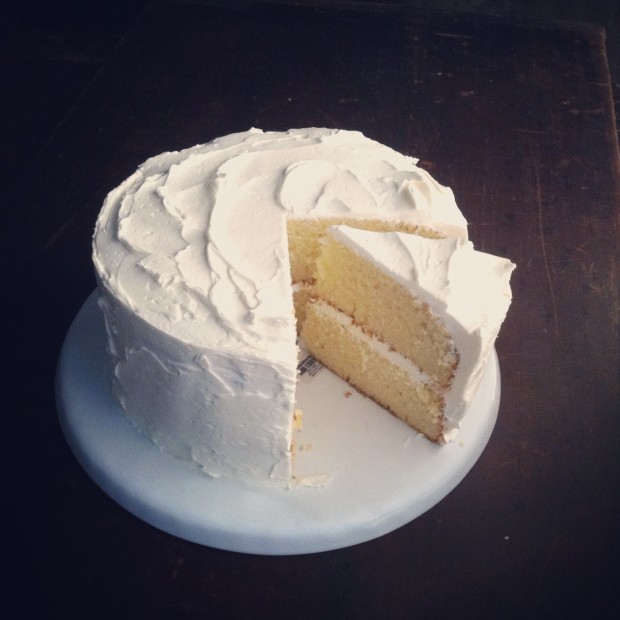 golden vanilla birthday cake