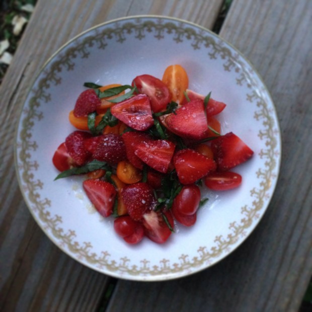 Strawberry Tomato Basil Salad