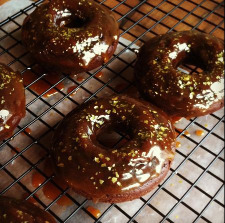 Gingerbread Chocolate Doughnuts | www.injennieskitchen.com