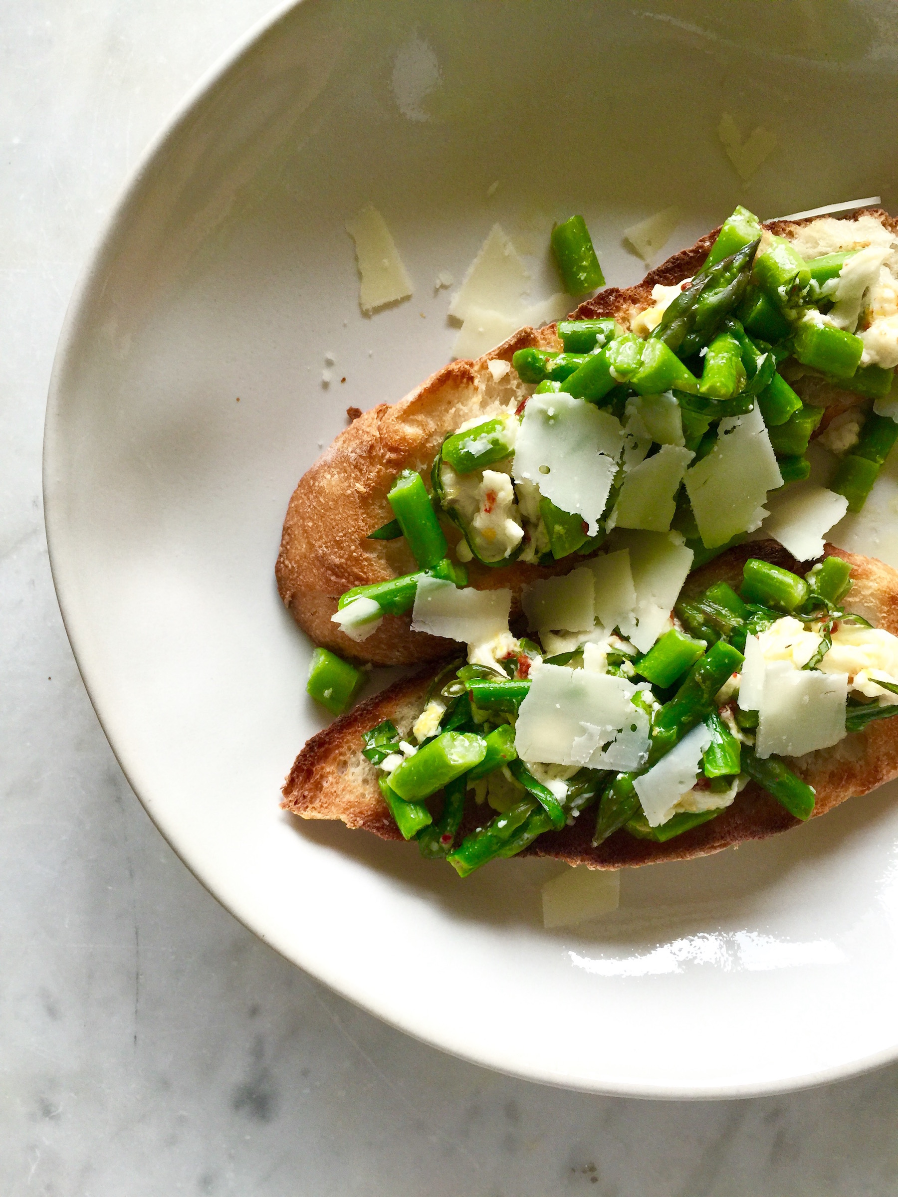 Asparagus & Pecorino Bruschetta In Jennie's Kitchen