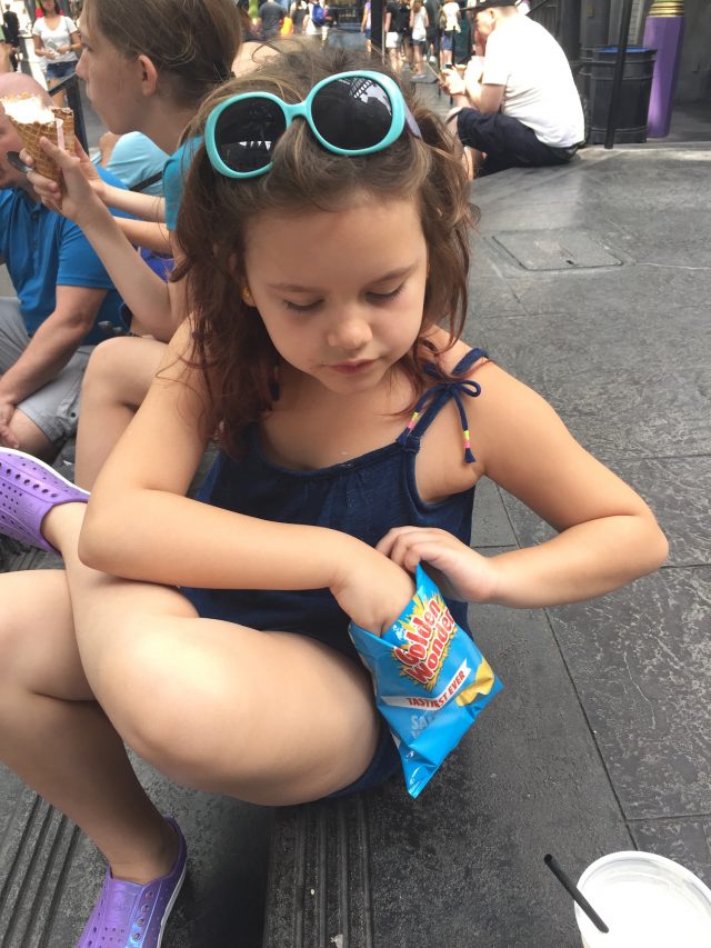 Taste testing salt & vinegar crisps and Butter Beer!