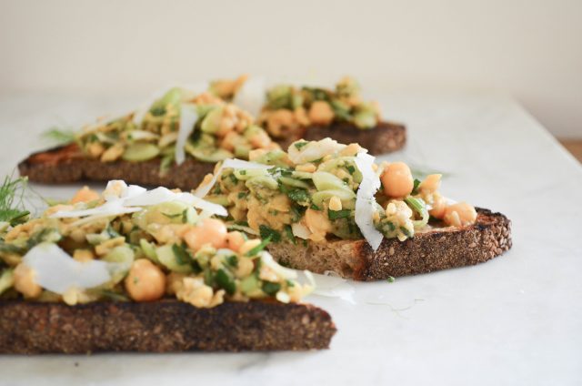 Chickpea Fennel Tartine created for Dress It Up Dressing.