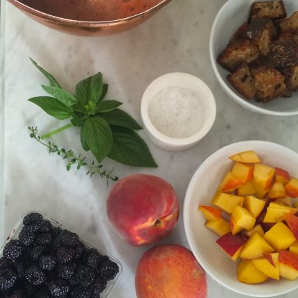 Peach & Basil Panzanella | In Jennie's Kitchen