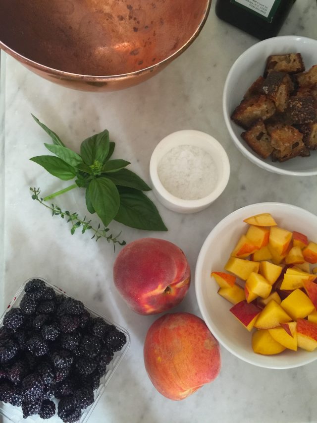 Peach & Basil Panzanella | In Jennie's Kitchen