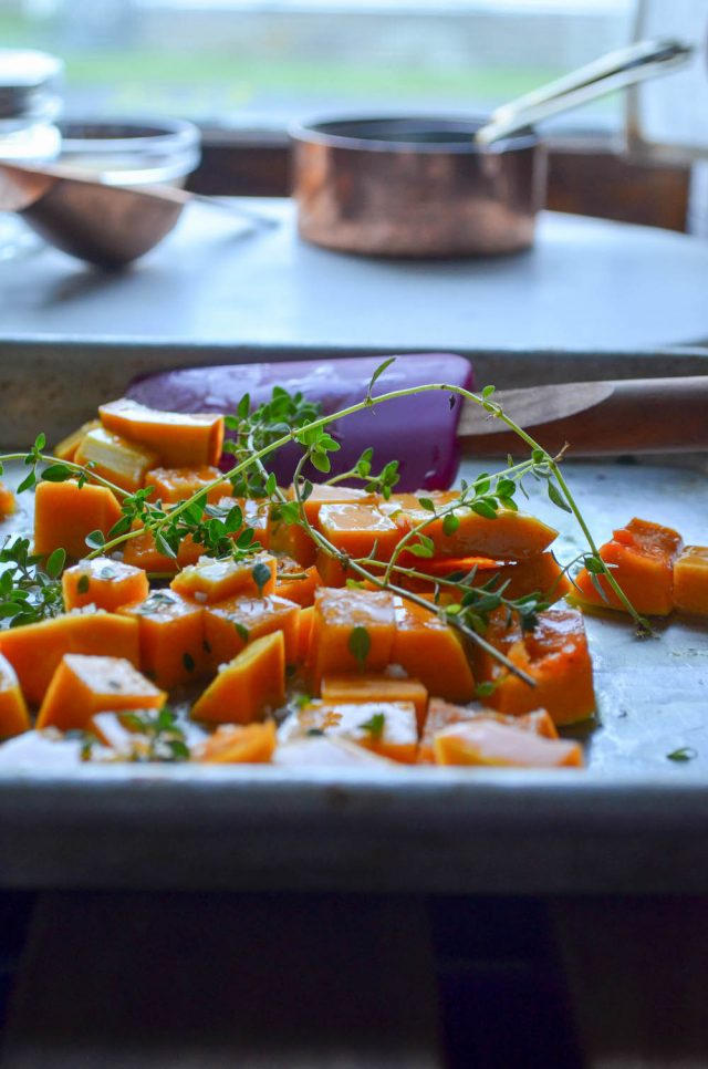 Lemon-Thyme Roasted Butternut Squash | In Jennie's Kitchen