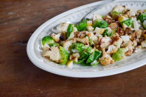 Pan Seared Cauliflower Brussels Sprouts Salad | In Jennie's Kitchen