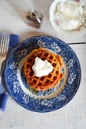 Pumpkin Pie Waffles | In Jennie's Kitchen