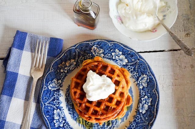 Pumpkin Pie Waffles | In Jennie's Kitchen