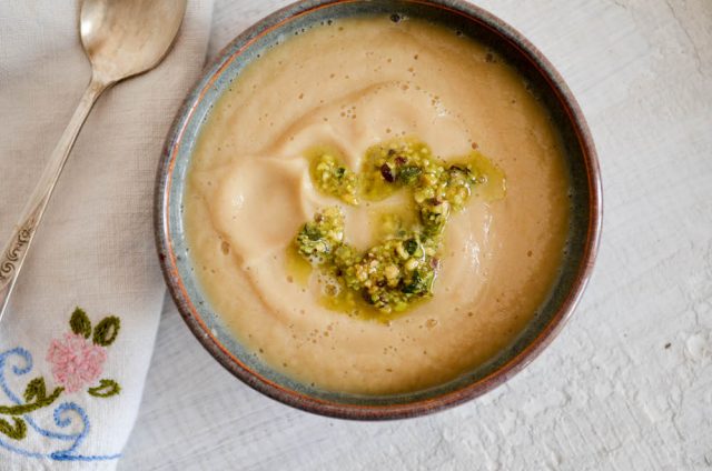 Roasted Cauliflower, Ginger & Pear Soup