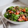 Roasted Sweet Potato, Spinach & Pecan Salad | In Jennie's Kitchen