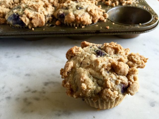 Old Fashioned Blueberry Crumb Muffins | In Jennie's Kitchen