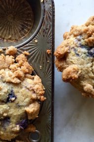 Old Fashioned Blueberry Crumb Muffins | In Jennie's Kitchen