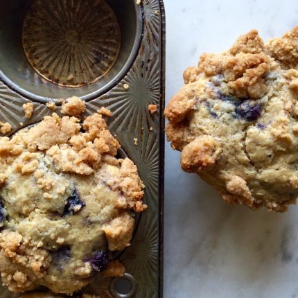 Old Fashioned Blueberry Crumb Muffins | In Jennie's Kitchen