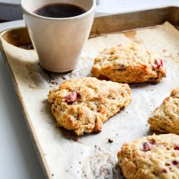 Strawberry White Chocolate Chunk Scones | In Jennie's Kitchen