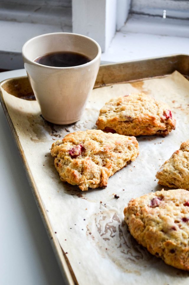 Strawberry White Chocolate Chunk Scones | In Jennie's Kitchen