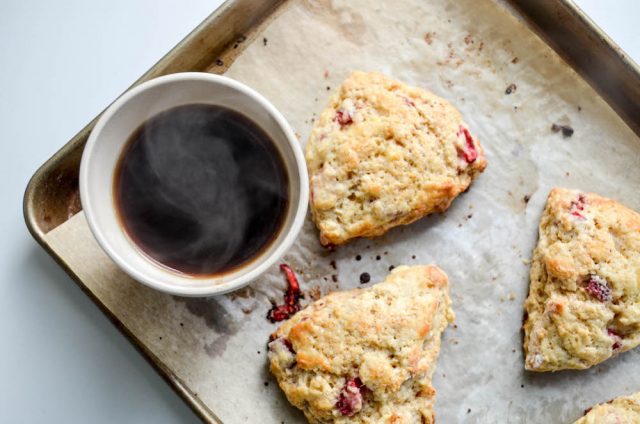 Strawberry White Chocolate Chunk Scones | In Jennie's Kitchen