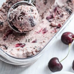 Cherry Chocolate Ripple Gelato | In Jennie's Kitchen