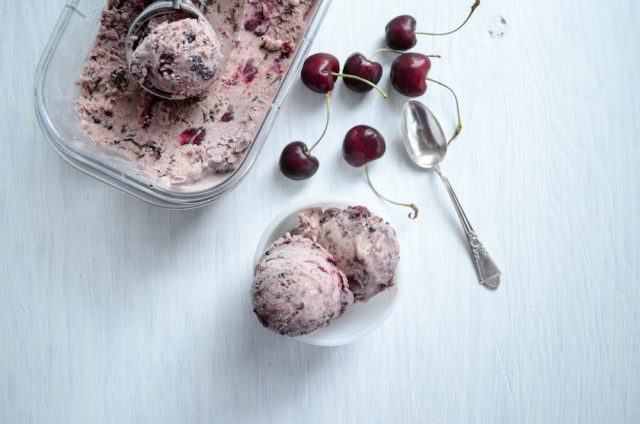 Cherry Chocolate Ripple Gelato | In Jennie's Kitchen 