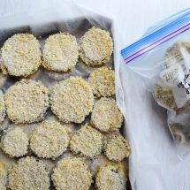 Planning ahead: flash freezing crispy eggplant