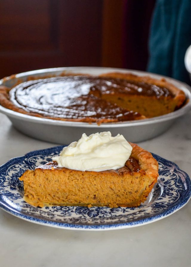 Salted Tahini Pumpkin Pie | In Jennie's Kitchen